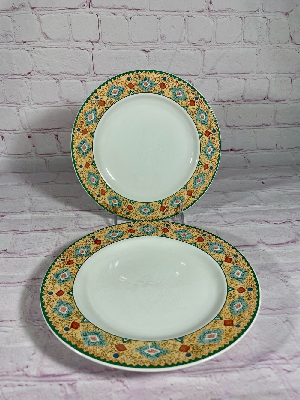 Vintage Sakura Moccasin Sue Zipkin Southwestern Stoneware Salad Plate Set of 2